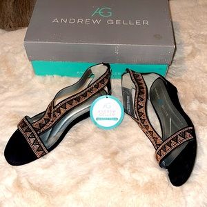 Andrew Geller Rhinestone Memory Foam Sandal 6W